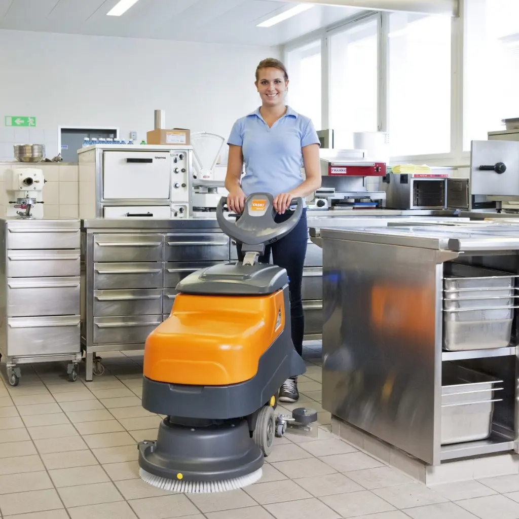 TASKI swingo 455 zemin yıkama makinesi ile profesyonel ve verimli temizlik